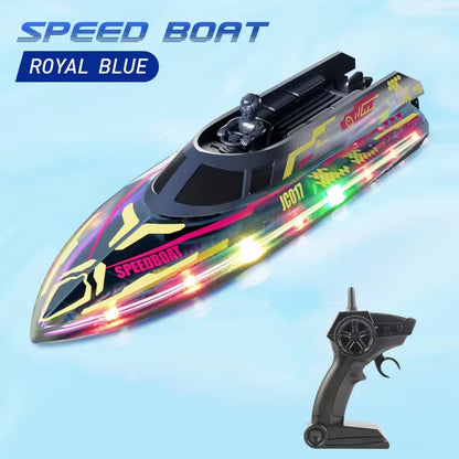 New RC Speed Boat With Light 2.4GHz 20KM/H Wireless High Speed Remote Control Ship Children's Waterproof Electric Boat Model Toy