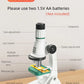 Microscope Portable 1200x HD Eyepiece Kids Science Education Experiment Exploration Set Gift Toys