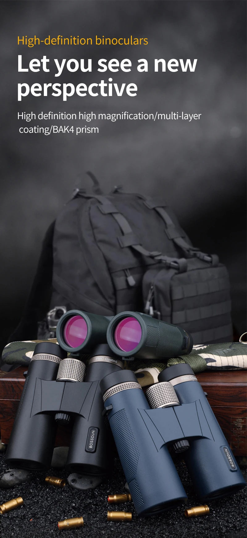 12x42 HD Professional Binoculars with ED Lens BAK4 Prism Waterproof Metal Body for Birdwatching Hunting Camping Travel Outdoor