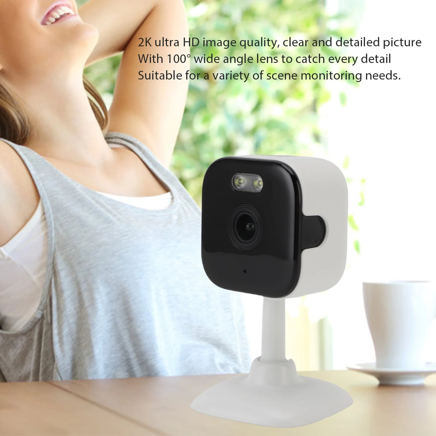 Security Camera WIFI Camera Wireless Camera 2K Ultra HD 100° Wide Angle AI Detection Security Camera Surveillance System CCTV