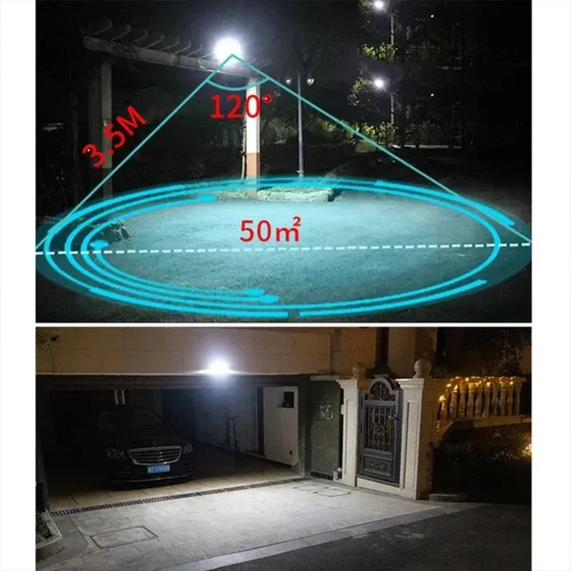 Powerful 4 LED Solar Security Lights Outdoor Decor Sensor Motion 3 Modes Street Waterproof Lamp Wall Night Work Light for Garden