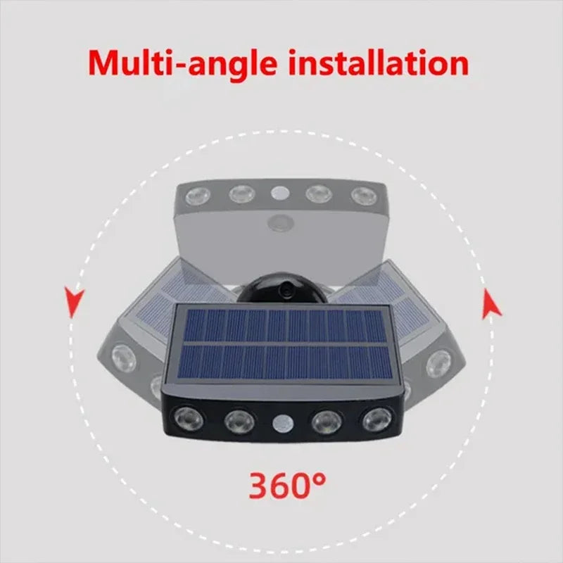 Powerful 4 LED Solar Security Lights Outdoor Decor Sensor Motion 3 Modes Street Waterproof Lamp Wall Night Work Light for Garden