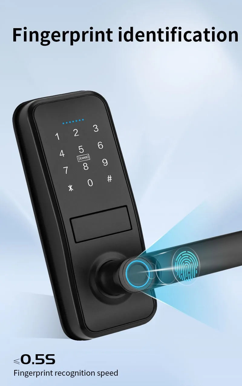 Tuya TTlock Smart Door Lock Fingerprint Door Lock Password Fingerprint IC Card Key APP Remote Unlock Eletronico Digital 도어락