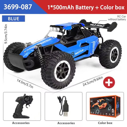 RC Car Truck 1:16 2.4Ghz All Terrain Off-Road Monster High Speed 20KM/h Remote Control Car with LED Headlights Toy Birthday Gift
