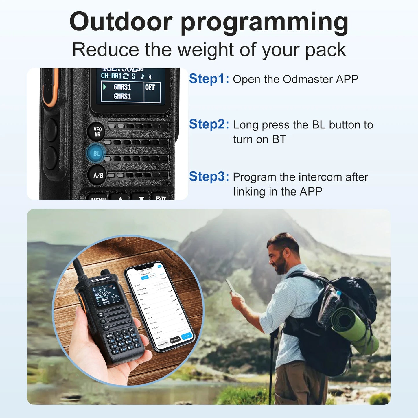 TIDRADIO 2nd Gen TD-H8 10W Professional Walkie Talkie Portable Long Range Radio Phone Wireless Programmable Search Repeaters