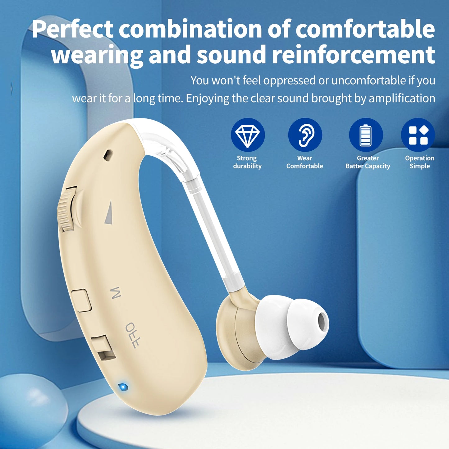 Auxiliary listening headphones with over the ear noise reduction function