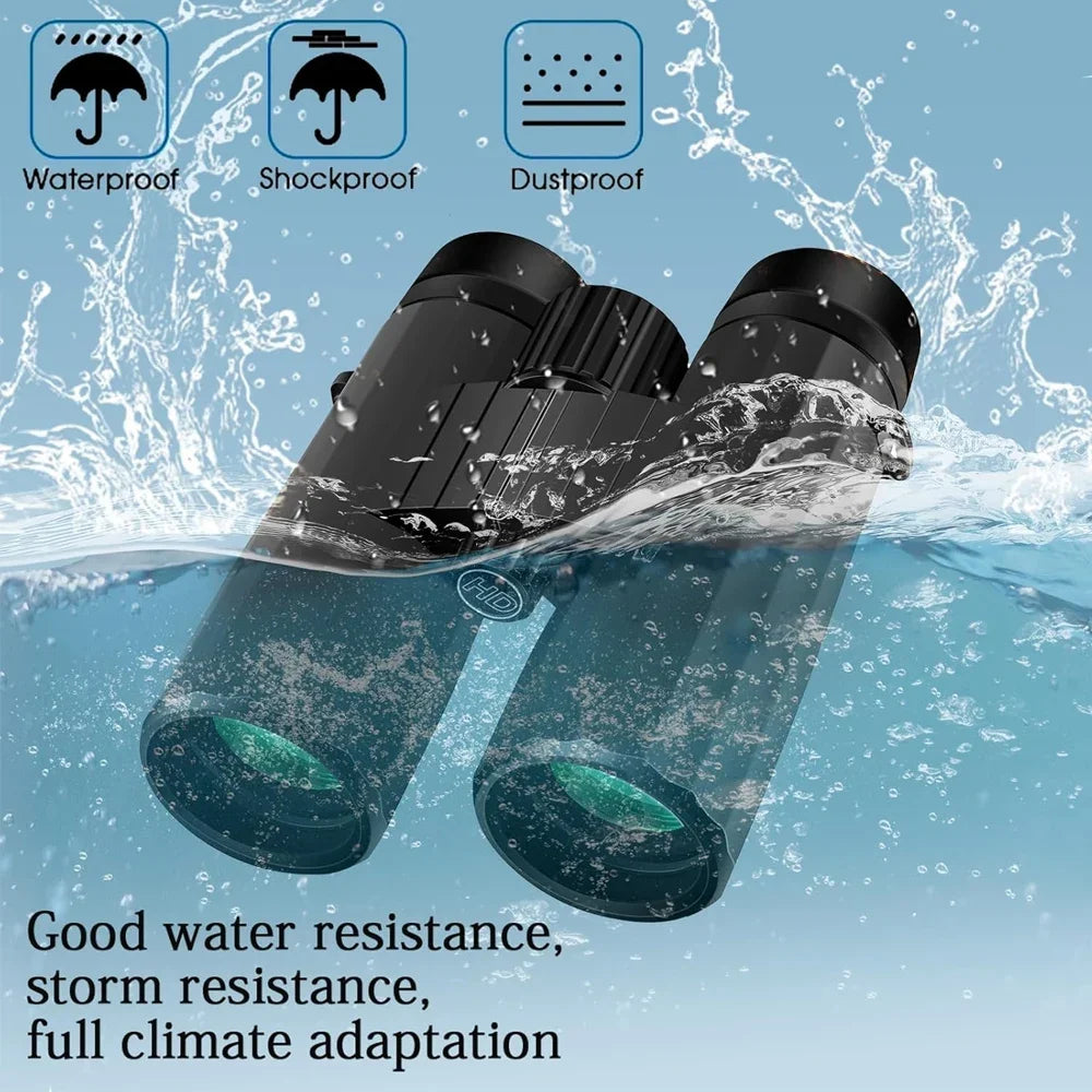 10X42 HD Binoculars For Adults BAK4 FMC Lens Waterproof Fogproof Compact Binoculars For Bird Watching Hunting Hiking Sports