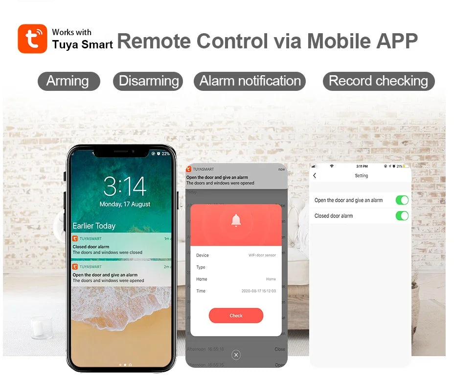 KERUI Siren Alarm System Tuya Smart WiFi 110db Loudly Speaker Alarm Burglar Home Security Alarm With Motion Door Window Sensor