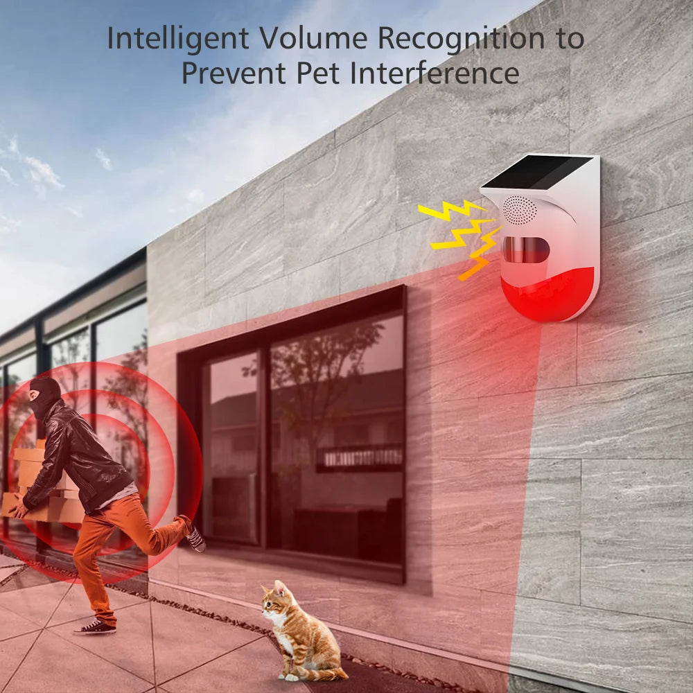 Independent Outdoor Solar Infrared Alarm 120dB Wireless Anti-theft Waterproof Animal Drive Outdoor Sound And Light Alarm Signal
