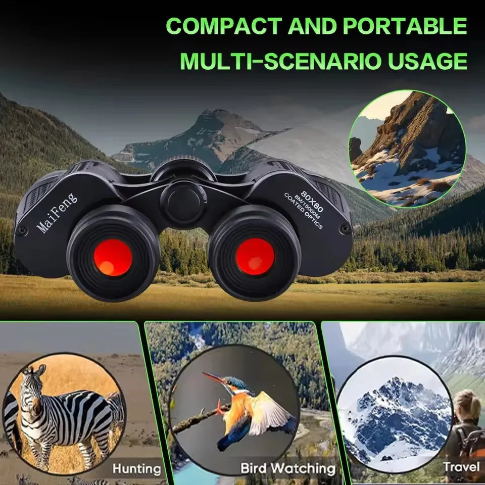 Binoculars 80X80 Long Range 15000m HD High Power Telescope Optical Glass Lens Low Light Waterproof For Hunting Camping Sports