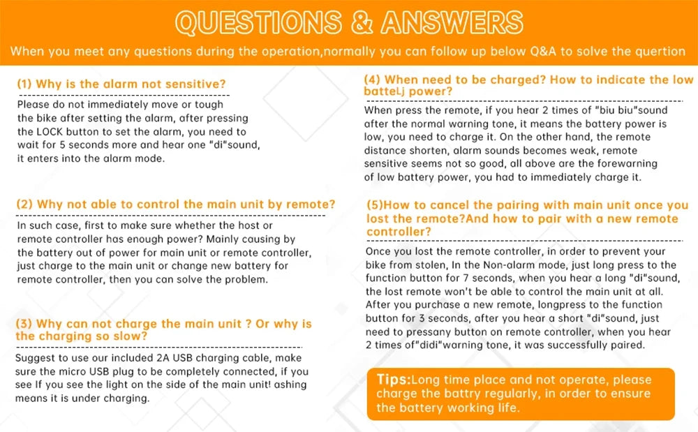 Hollarm Bicycle Vibration Alarm Wireless Motorcycle Alarm Anti-theft USB Rechargeable Remote Control Security System Waterproof