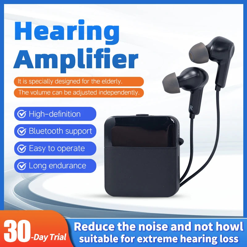 digital earphones wireless home elderly hearing aid headset loud universal rechargeable hearing amplifier bluetooth earphone