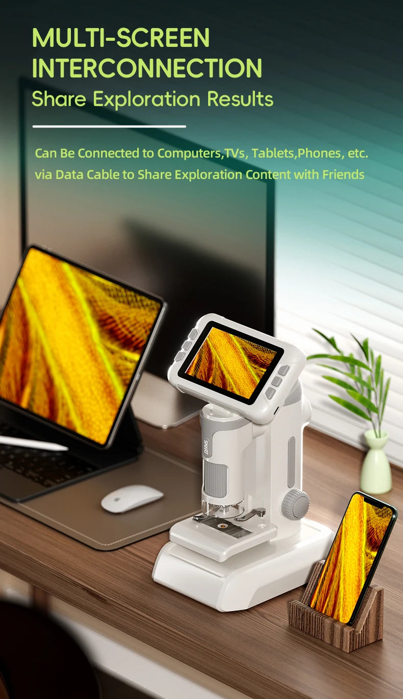 Microscope for Kids Children Microscope with 3.97 Inch Screen 1600x Zoom Mini Handheld Microscope Camera Christmas Birthday Gift