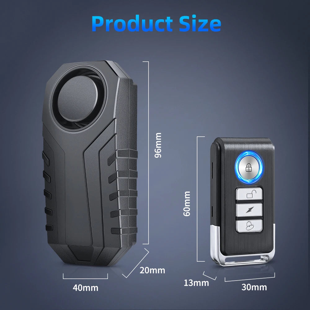 Awapow Bicycle Alarm 113dB Waterproof Motorcycle Security Burglar Wireless Remote Control Electric Scooter Bike Anti theft Alarm