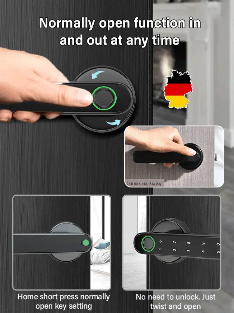 Smart Life App Wifi Remote Control Smart Fingerprint Password Rfid Ic Card Lock Dead Bolt For Indoor Home Wooden Metal Door