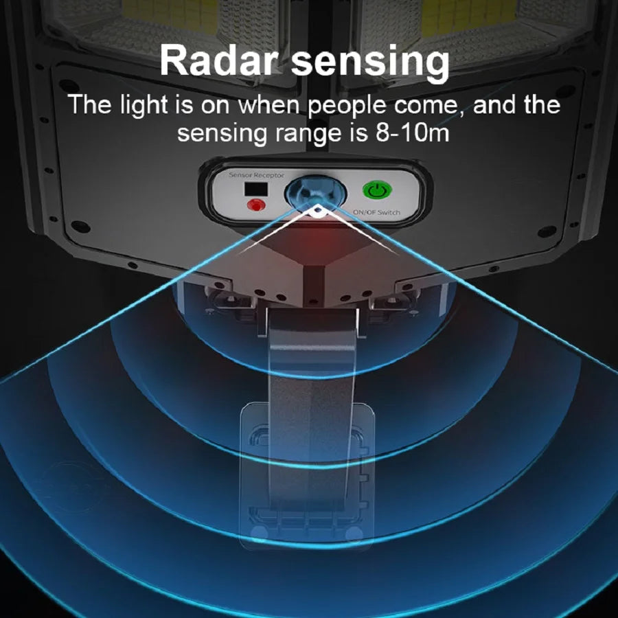 New Super Powerful Outdoor Solar LED Light 10000000LM Solar Lamp 3 Mode Motion Sensor Sunlight Wall Light 300² Security Lighting