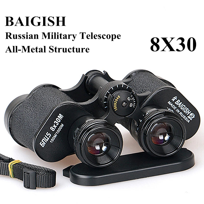 Professional Binoculars Baigish 8x30 10x40 10x50 12x4515x60 20x50 8-24x40 Powerful Military Telescope Long Range Monocular BAK4