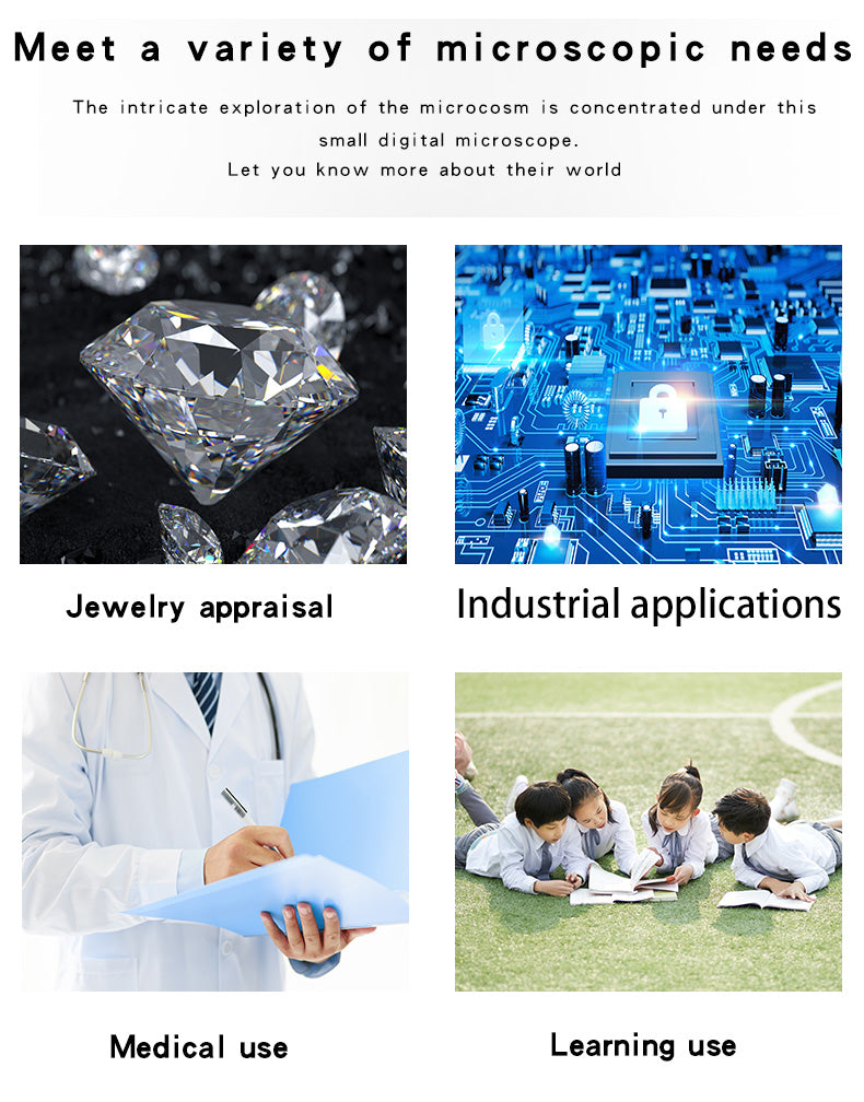 1600X 1000X USB Microscope Handheld Portable Digital Microscope USB Interface Electron Microscopes with 8 LEDs with Bracket