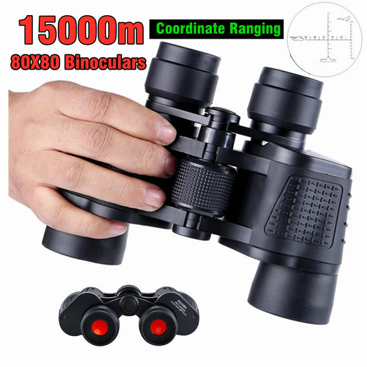 Binoculars 80X80 Long Range 15000m HD High Power Telescope Optical Glass Lens Low Light Waterproof For Hunting Camping Sports