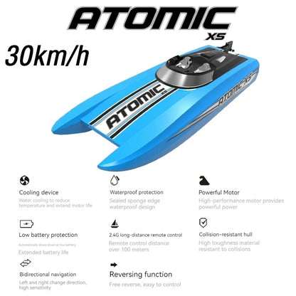 Orlans Remote Control Boat High-Speed 30km/H Dual Body Outdoor Water-Cooled Brushed Motor High-Speed Speedboat Waterproof Toy