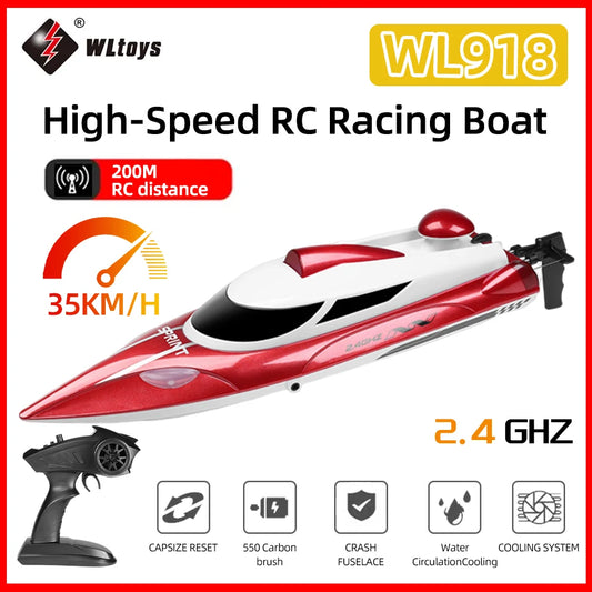 Wltoys WL918 RC Boat High Speed Racing Boat Speedboat 35KM/H 200M Remote Control Speedboat