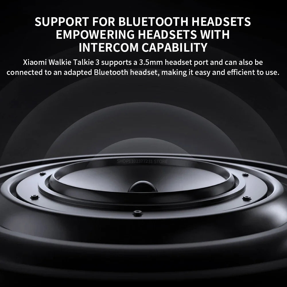 2024 XIAOMI Walkie Talkie 3 1.77"Color Screen 5W Power 13day Standby Dual Mode 6km Call Distance IP65 Outdoors Security Intercom