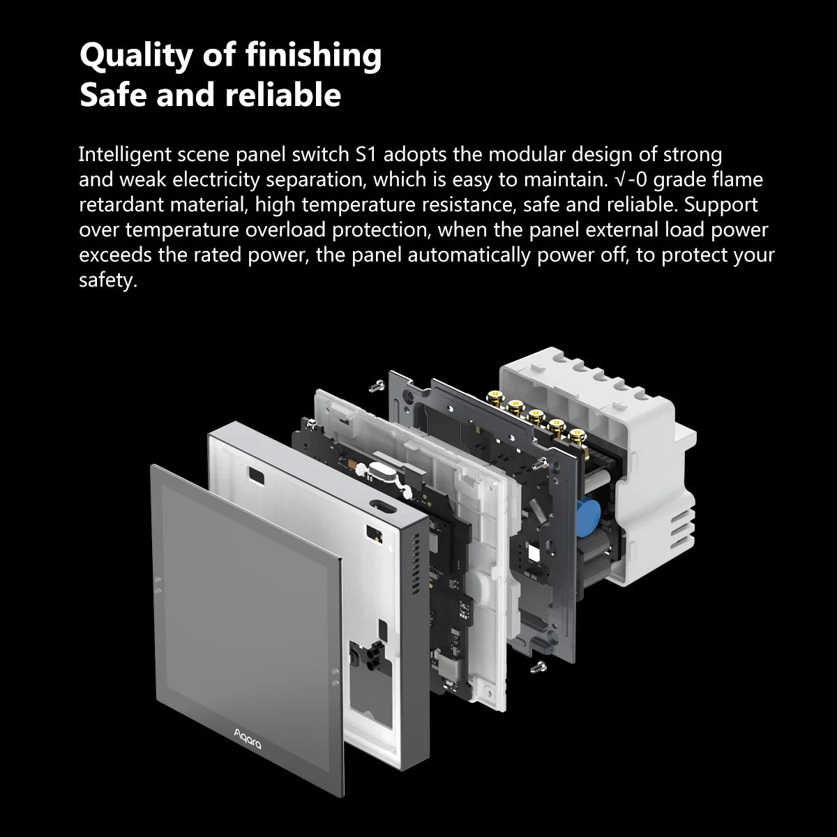 Aqara S1 Smart Scene Panel Switch Voice Control with Siri HomeKit Compatible Smart Home Automation Touchscreen Remote Control