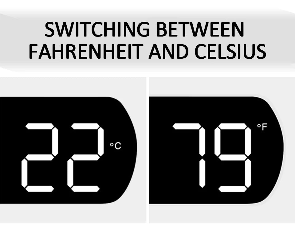 Voice Activated Multifunction Digital Alarm Clock LED Timer Clock 12/24H Temperature Date Display Desktop Alarm Clock Night Mode