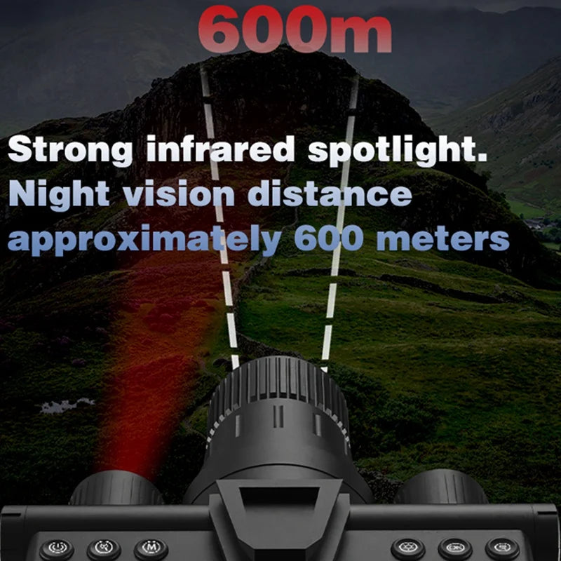 4K 40MP Head Mounted Telescope Goggles 8X Zoom Infrared Night Vision Binoculars Camera For Hunting Range Tool Explorat