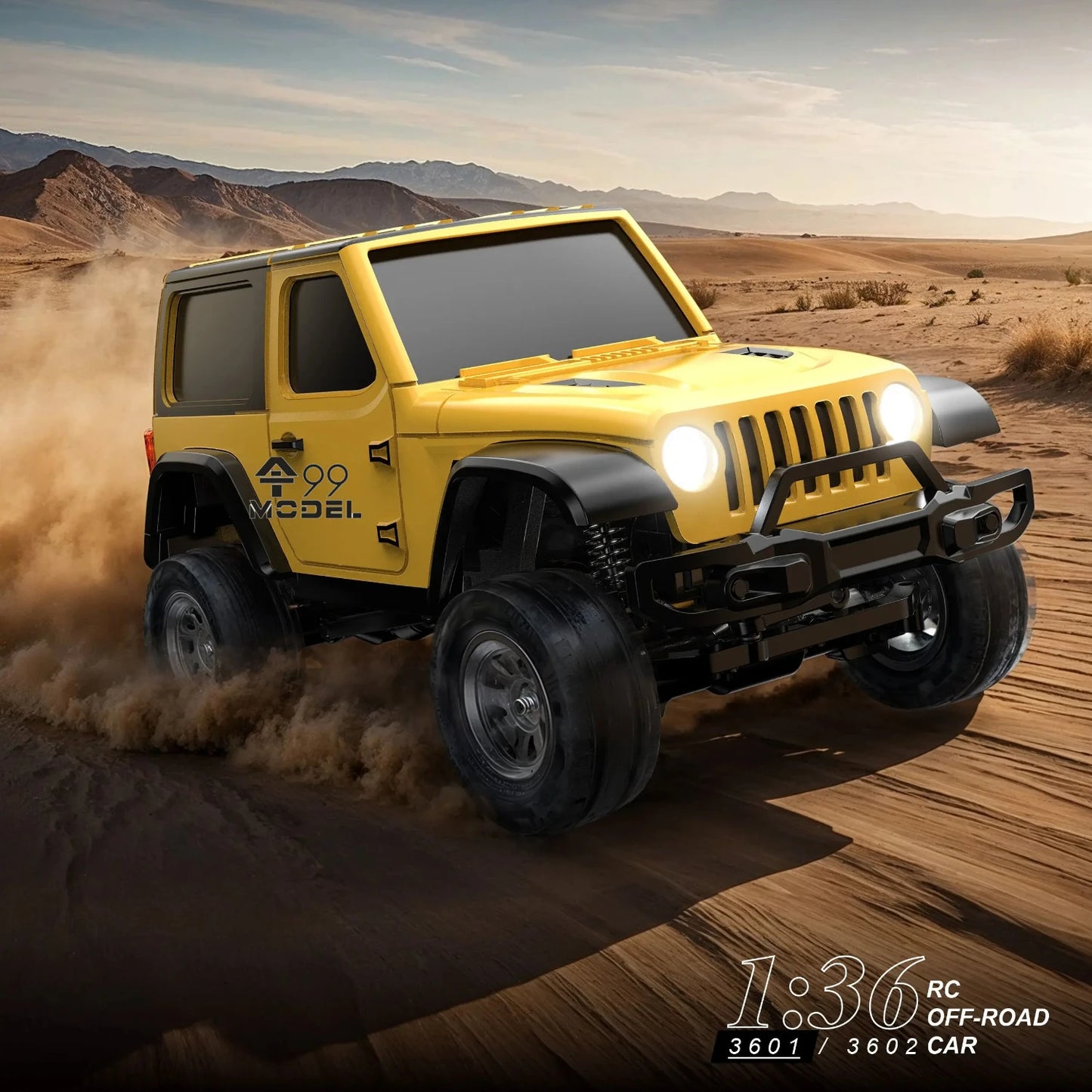 Toy 1/36 RC Crawler Car 4WD Mini Radio Control Off-road Vehicle Lighting System 2.4GHz RC Car Simulation Off-road Climbing Car