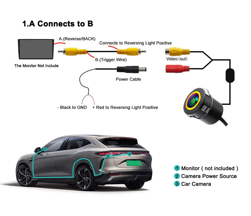 Golden CVBS AHD 1080P Dynamic Trajectory Vehicle rear view Camera Car reversing fisheye lens night vision waterproof universal