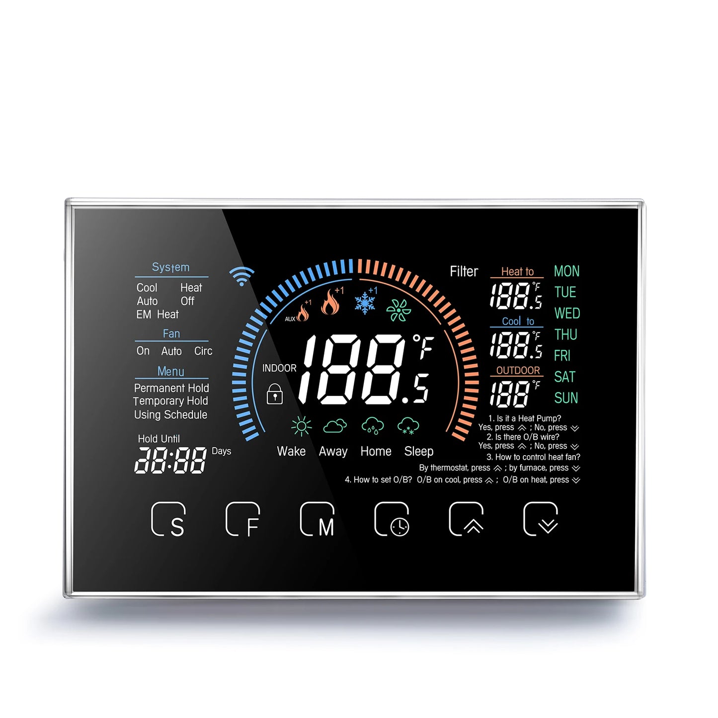 WiFi Smart Thermostat Temperature Controller Programmable Touch Control Mobile APP Voice Control Compatible with Alexa Home