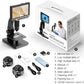 Biological Microscope Dual Lens 2000X 7" IPS HD1080P Digital Microscopes For Soldering Study With Remote Control