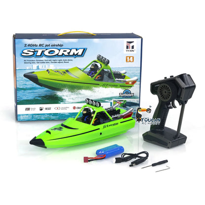 RC RTR Boat Lights Self Righting Jet Ship 2.4G Radio Control Racing Boat Model for Kids and Adults Outdoor Toys Gift for Boys