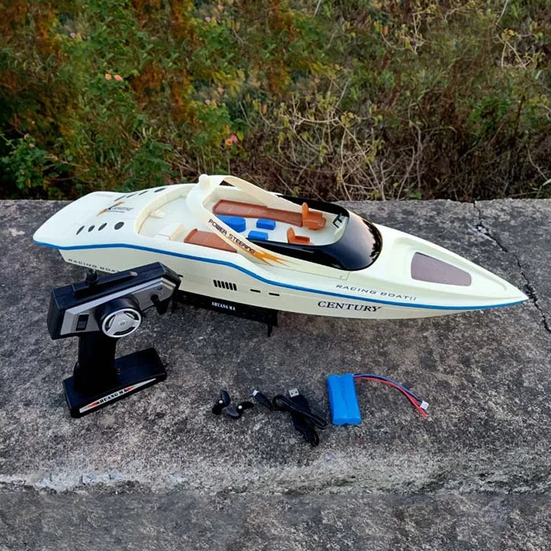 RC Dual-powered Yacht Model 75cm Racing Speedboat Remote Control Electric Racing Boat Model Toy Gift Cruise Ship Finished Model