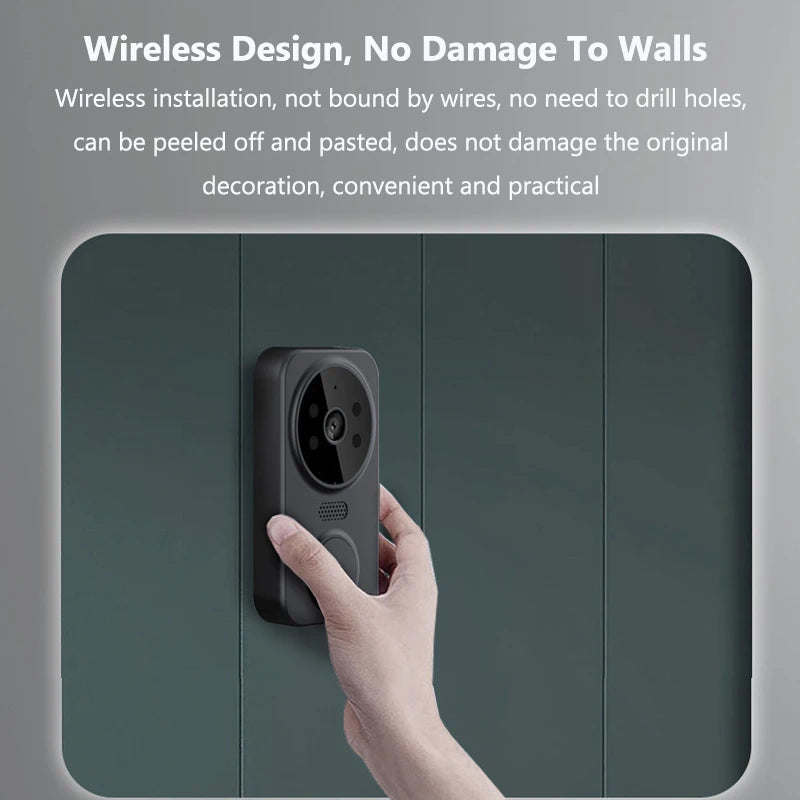 WiFi Video Doorbell Smart Home Door Bell Night Vision Wireless Visual Intercom Doorbell Two-Way Audio Visual Doorbell Monitoring