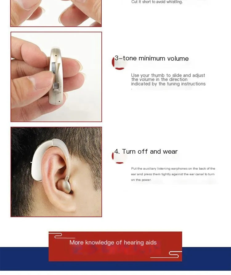 Hearing Aid Earphones Ear Hook Charging Comfort Assisted Listening Headset Dual Sound Sound Amplifier For Elderly People