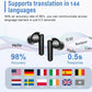 AI Language Translator Earbuds 3 in 1 Accents Translator Earphone Real Time 144 Languages Accents for Travel Business Learning