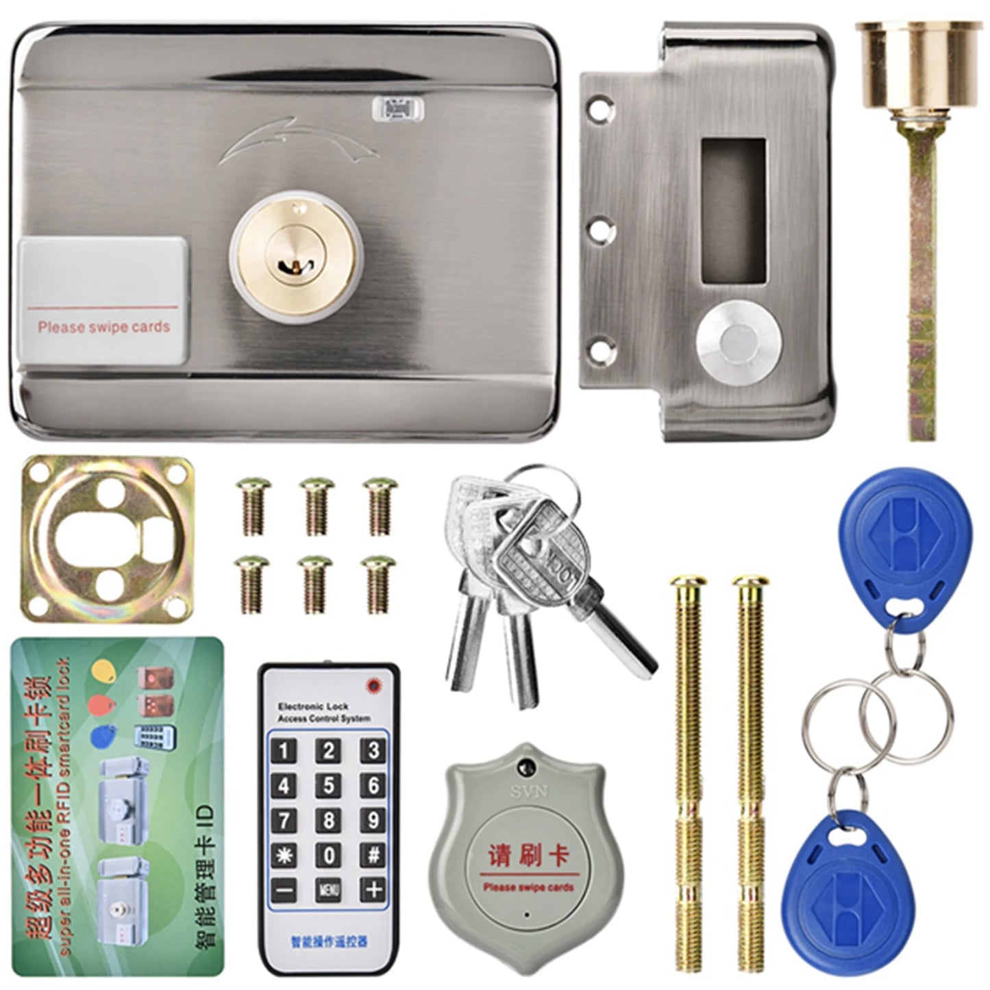 12V Door Lock Door Lock Electronic Access Intelligent System ID Double Head 12V Door Lock Smart Door Lock Intelligent Door Lock