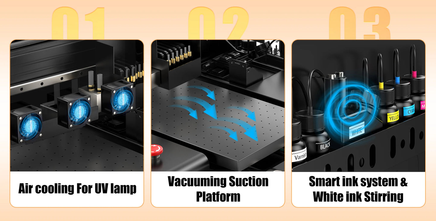 A3 UV Printer with XP600 Printhead UV Flatbed Printer For Bottle Case Acrylic Glass UV DTF AB Film Transfer Sticker UV Printer