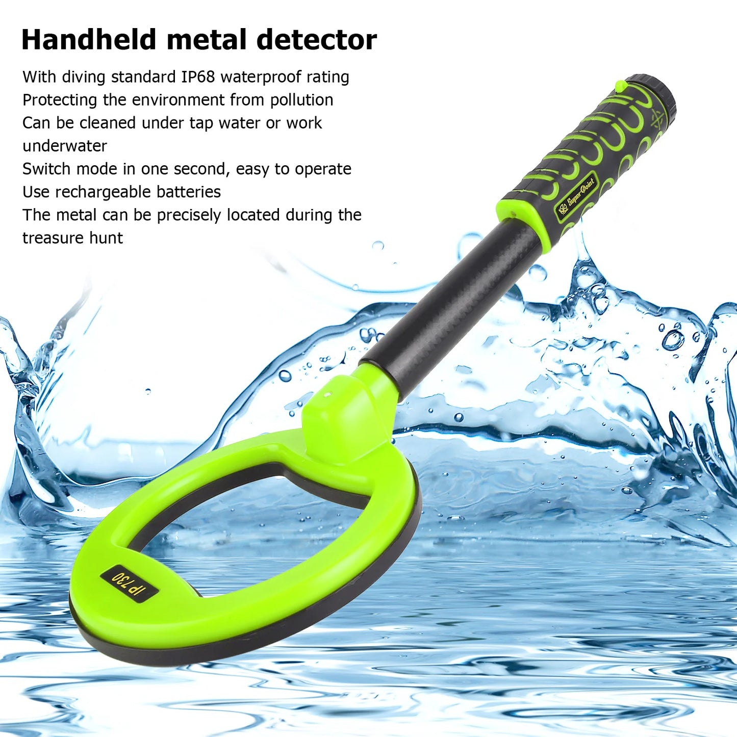 Underwater Metal Detector IP68 Waterproof 30m‑60m Handheld ABS Housing Gold Silver Detector for Diving Metal Detector