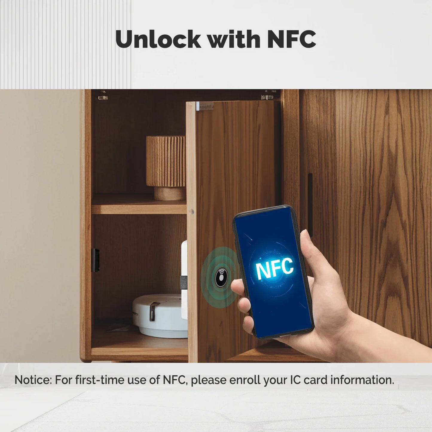 MOES Tuya Smart Lock Bluetooth Keyless Entry with IC Card & APP Control Real-Time Alerts for Cabinet Drawer Wood Door Locker