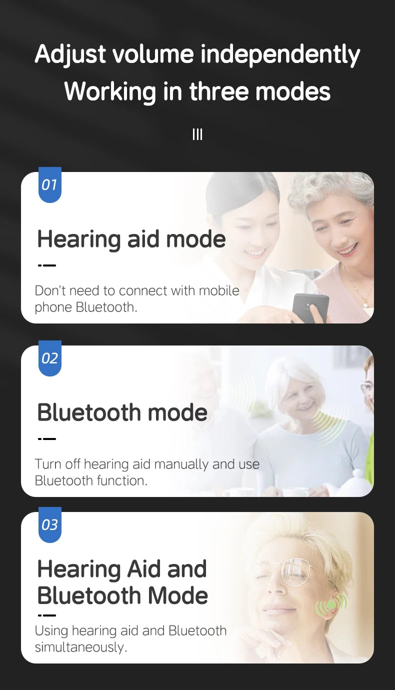 digital earphones wireless home elderly hearing aid headset loud universal rechargeable hearing amplifier bluetooth earphone