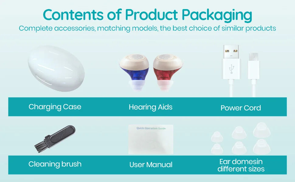 Magnetic Noise Cancellation Audiphone Invisible Wireless Loudspeaker Sound Amplifier Touch Control Earbuds For Hard of Listening