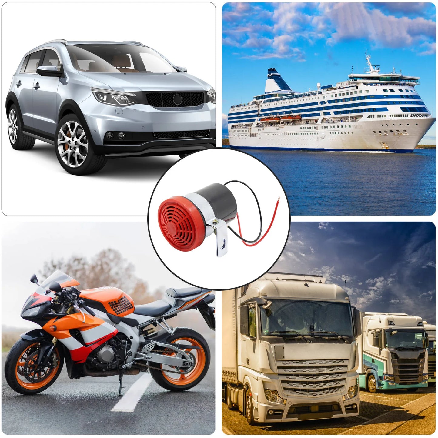 12V 300DB Car Reversing Alarm Beeper Signal Speaker Buzzer Warning Car Alert Horn Car Back-up Alarm For Car Motorcycle Vehicle