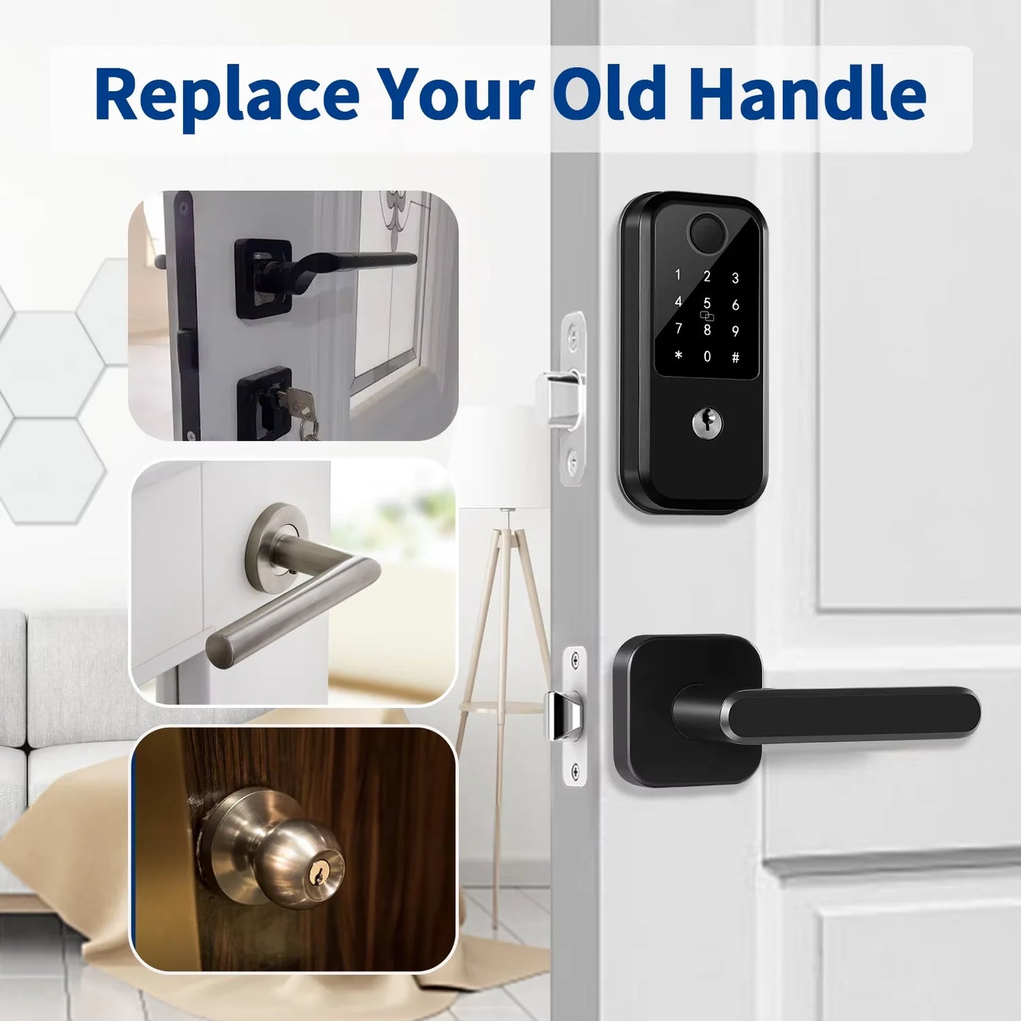 TTLOCK Smart Lock, Fingerprint Door Lock, 7-in-1 Keyless Entry Door Lock with App Control,  Smart Smart Deadbolt for home house