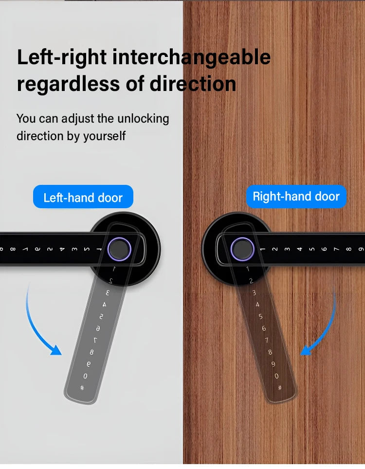 Smart Life App Wifi Remote Control Smart Fingerprint Password Rfid Ic Card Lock Dead Bolt For Indoor Home Wooden Metal Door