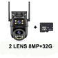 6K 12MP ICSEE Wifi Security Camera 3 Lens Dual Screen 8X Zoom Outdoor Waterproof Color Night Vision IP66 Surveillance Camera