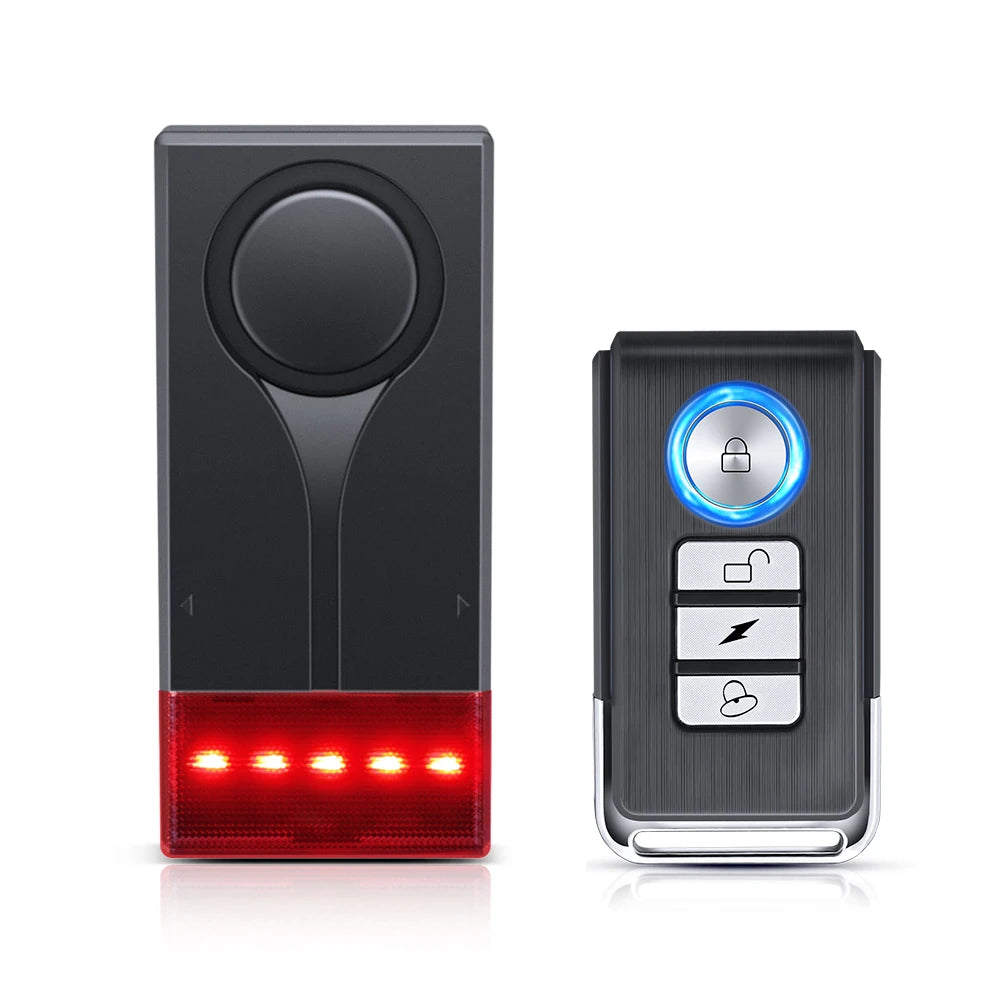 Camluxy Anti-Theft Alarm 110db Loud Door and Window Alarm Wireless Vibration Alarm with Remote Control Bicycle Security Sensors