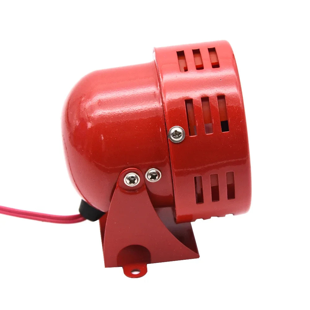 Red Air Raid Siren Horn Alarm 110dB Driven Air Raid Siren Horn Alarm Loud Air Horn for Car Boat Truck Motorcycle Speaker 12 Volt